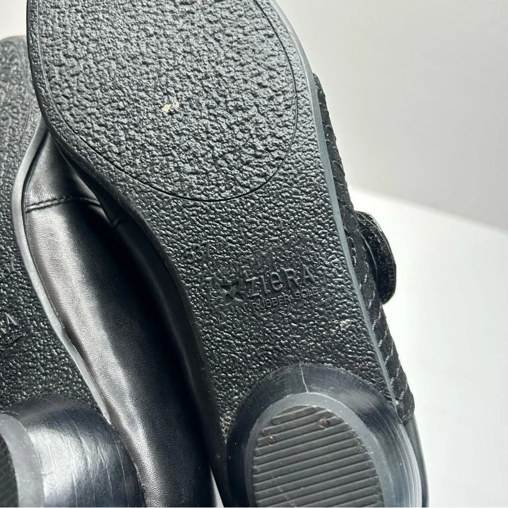 ZIeRA Black Mary Jane Leather Shoes with Strap 37
